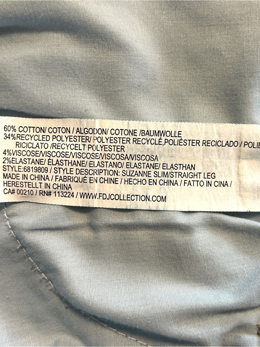 💐FDJ Medium Blue Floral Embroidered Slit Women's Jeans Sz.12 - Picture 6 of 7